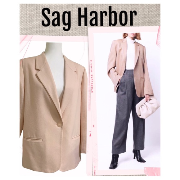 Sag Harbor Jackets & Blazers - Sag Harbor Blazer Vintage Coat Rose Color Oversized Blazer Wool Blend Size 14P